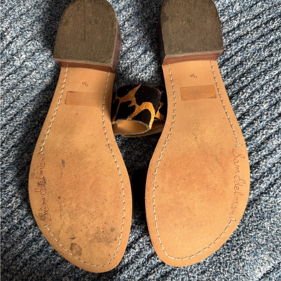 Sam Edelman Black and Leopard Print Sandals - Picture 4 of 6